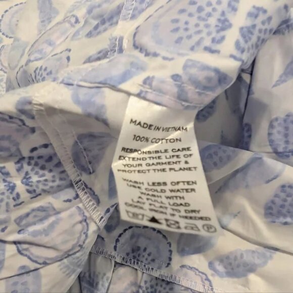 Hill House Louisa Nap Dress Blue Shell Mosaic Cotton Size Small - Picture 5 of 6